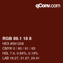 カラーコード: RGB 89.1 18 8 | qconv.com
