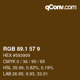 カラーコード: RGB 89.1 57 9 | qconv.com