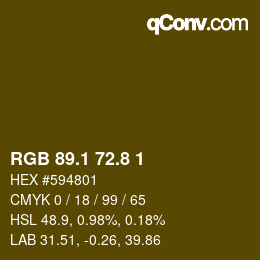 カラーコード: RGB 89.1 72.8 1 | qconv.com