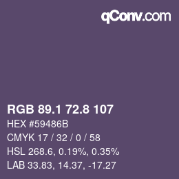 Color code: RGB 89.1 72.8 107 | qconv.com