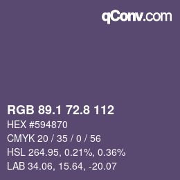 Color code: RGB 89.1 72.8 112 | qconv.com