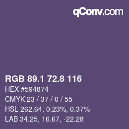 Color code: RGB 89.1 72.8 116 | qconv.com