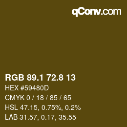 Color code: RGB 89.1 72.8 13 | qconv.com