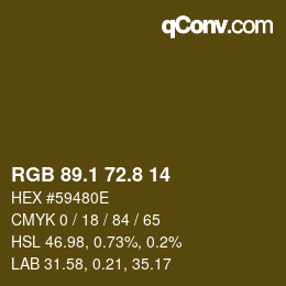 Color code: RGB 89.1 72.8 14 | qconv.com