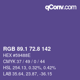 Color code: RGB 89.1 72.8 142 | qconv.com