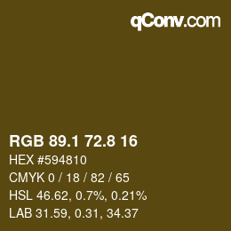 Código de color: RGB 89.1 72.8 16 | qconv.com