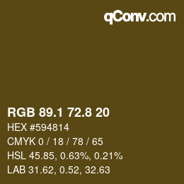 Color code: RGB 89.1 72.8 20 | qconv.com