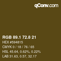 カラーコード: RGB 89.1 72.8 21 | qconv.com