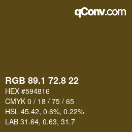 Código de color: RGB 89.1 72.8 22 | qconv.com