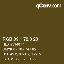 Color code: RGB 89.1 72.8 23 | qconv.com