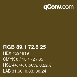 Color code: RGB 89.1 72.8 25 | qconv.com