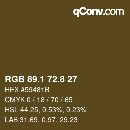 Color code: RGB 89.1 72.8 27 | qconv.com