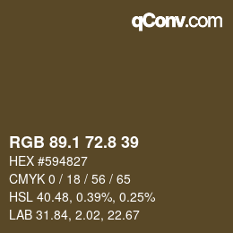 Color code: RGB 89.1 72.8 39 | qconv.com
