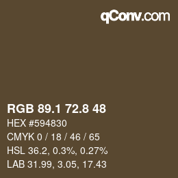 Color code: RGB 89.1 72.8 48 | qconv.com