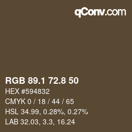 Color code: RGB 89.1 72.8 50 | qconv.com