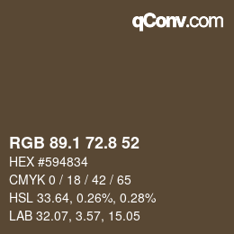 Color code: RGB 89.1 72.8 52 | qconv.com