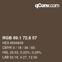 Color code: RGB 89.1 72.8 57 | qconv.com