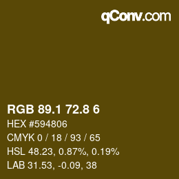 Color code: RGB 89.1 72.8 6 | qconv.com