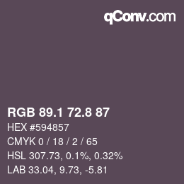 Color code: RGB 89.1 72.8 87 | qconv.com