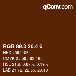 カラーコード: RGB 89.3 36.4 6 | qconv.com