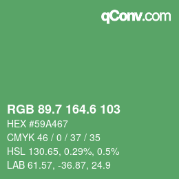 カラーコード: RGB 89.7 164.6 103 | qconv.com