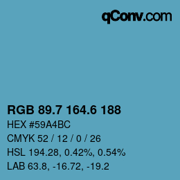カラーコード: RGB 89.7 164.6 188 | qconv.com