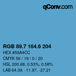 カラーコード: RGB 89.7 164.6 204 | qconv.com