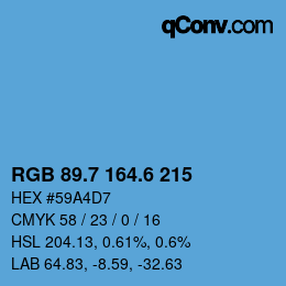 カラーコード: RGB 89.7 164.6 215 | qconv.com