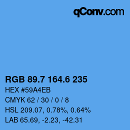 カラーコード: RGB 89.7 164.6 235 | qconv.com