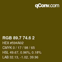 カラーコード: RGB 89.7 74.6 2 | qconv.com