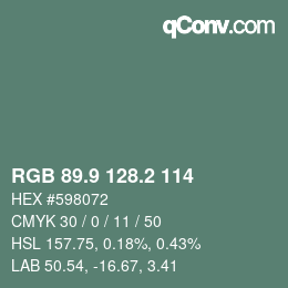 カラーコード: RGB 89.9 128.2 114 | qconv.com