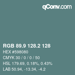 カラーコード: RGB 89.9 128.2 128 | qconv.com