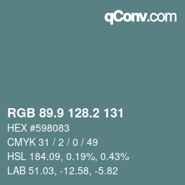 Color code: RGB 89.9 128.2 131 | qconv.com