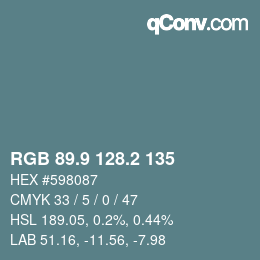Color code: RGB 89.9 128.2 135 | qconv.com