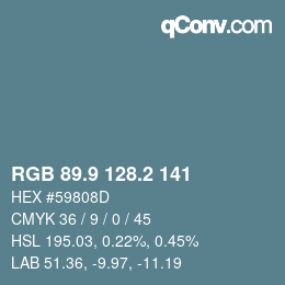 Color code: RGB 89.9 128.2 141 | qconv.com