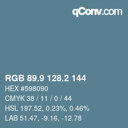 Color code: RGB 89.9 128.2 144 | qconv.com