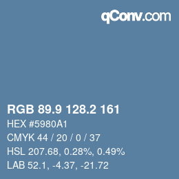 Color code: RGB 89.9 128.2 161 | qconv.com