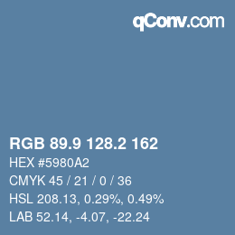 Color code: RGB 89.9 128.2 162 | qconv.com