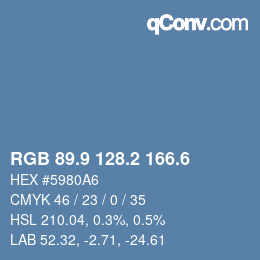 カラーコード: RGB 89.9 128.2 166.6 | qconv.com