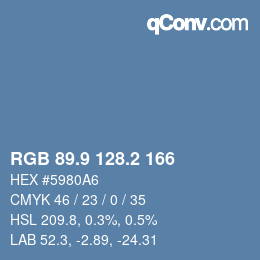 カラーコード: RGB 89.9 128.2 166 | qconv.com