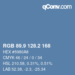 Color code: RGB 89.9 128.2 168 | qconv.com