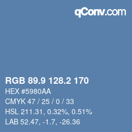 Color code: RGB 89.9 128.2 170 | qconv.com