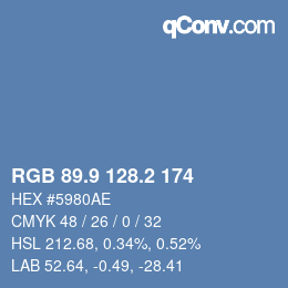 Color code: RGB 89.9 128.2 174 | qconv.com