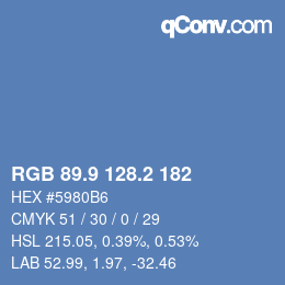カラーコード: RGB 89.9 128.2 182 | qconv.com