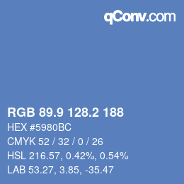 Color code: RGB 89.9 128.2 188 | qconv.com