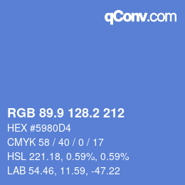 Color code: RGB 89.9 128.2 212 | qconv.com