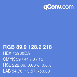 Color code: RGB 89.9 128.2 218 | qconv.com