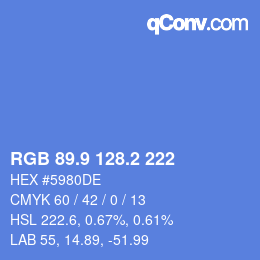 Color code: RGB 89.9 128.2 222 | qconv.com