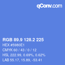 カラーコード: RGB 89.9 128.2 225 | qconv.com