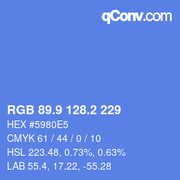 Color code: RGB 89.9 128.2 229 | qconv.com
